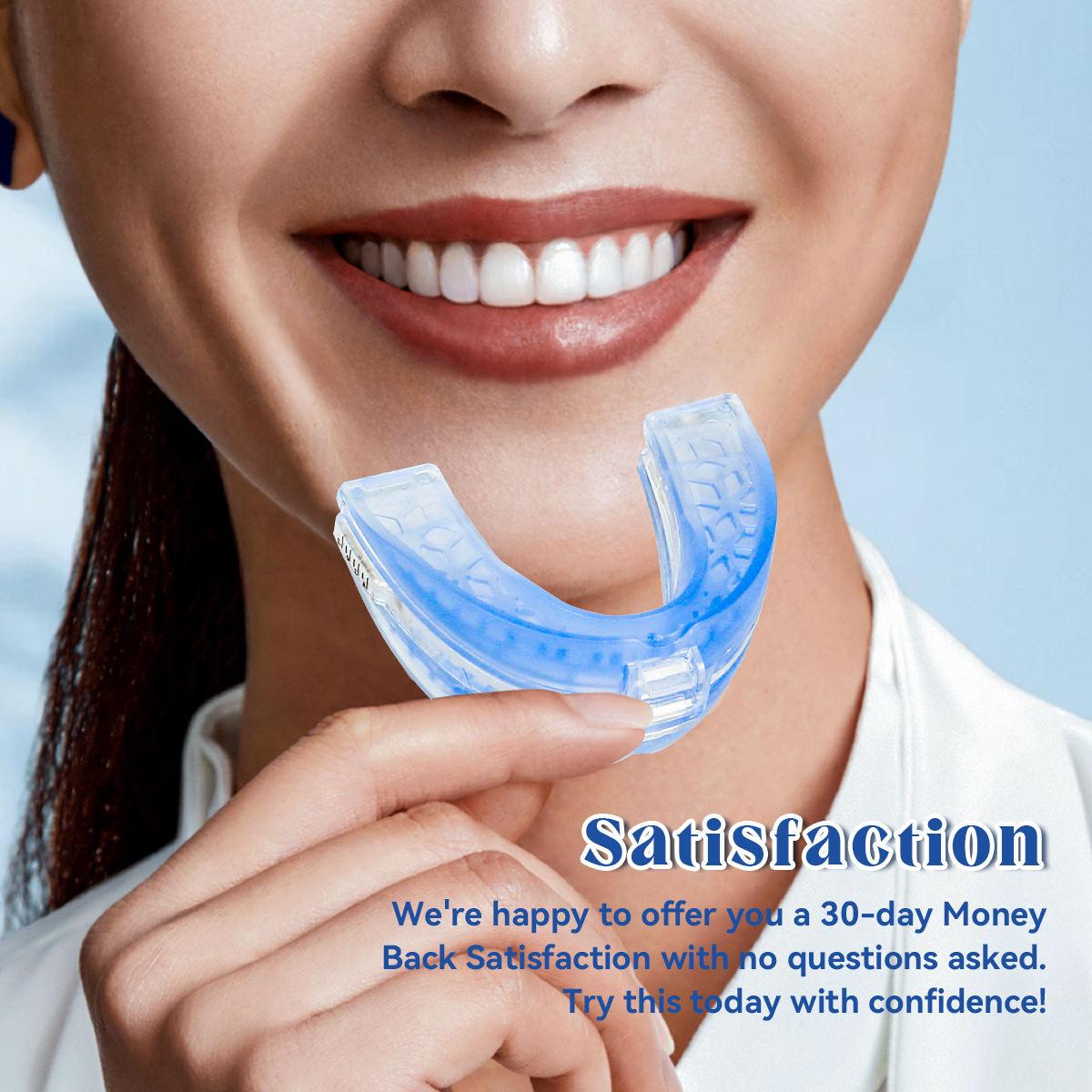 GleamiqueBite – Blue Silicone Night Guard for Adults with Snoring & Bruxism Relief by GleamiqueCare