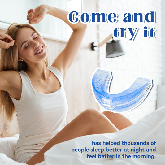GleamiqueBite – Blue Silicone Night Guard for Adults with Snoring & Bruxism Relief by GleamiqueCare